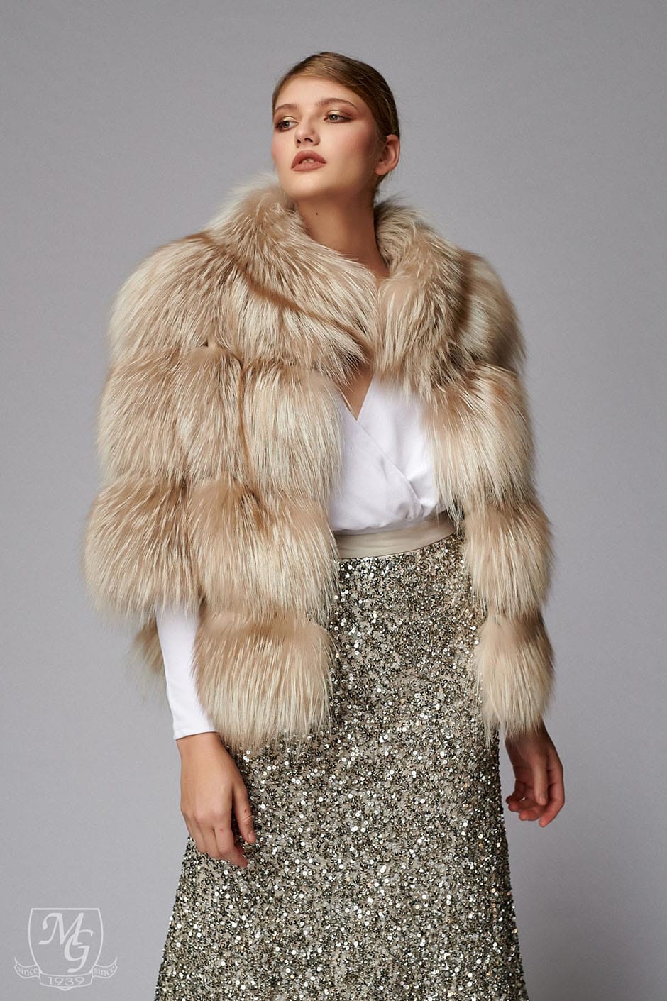 Jacket in Amber fox fur, model 5611 - Image 5