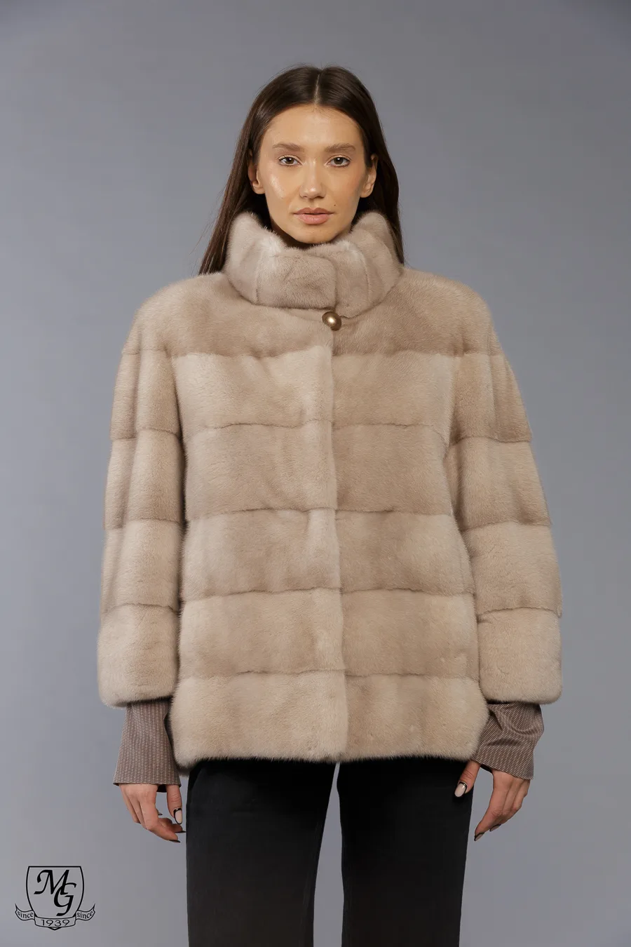 Palomino mink jacket, Gabriela model - Casa de blanuri MG