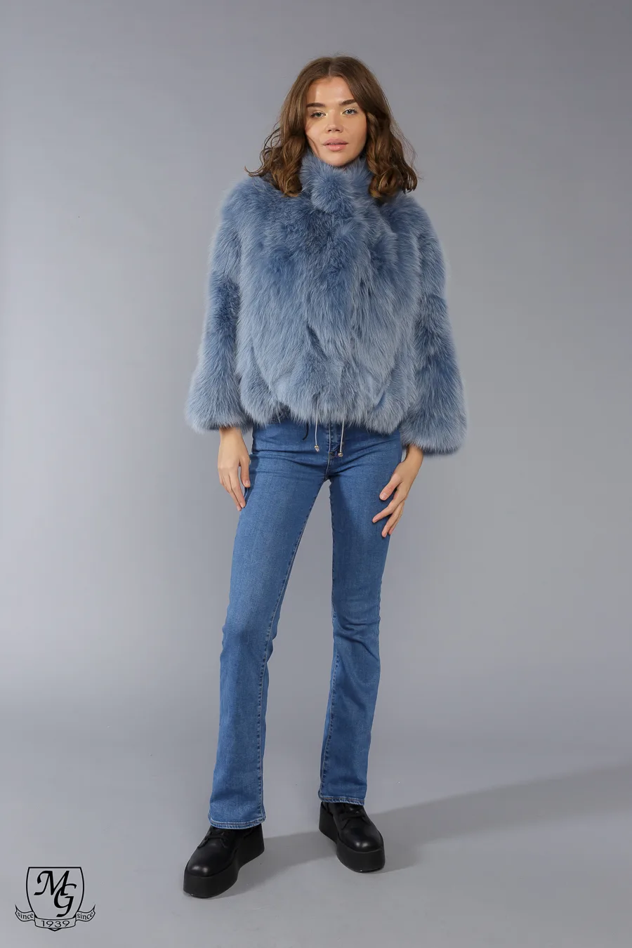 Blue Jeans Fox Fur Jacket, Model 6343 - Casa de blanuri MG