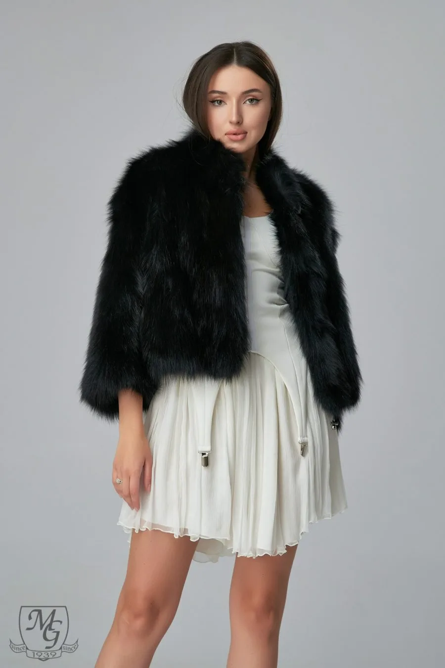 Black fox jacket, model 6343 - Casa de blanuri MG