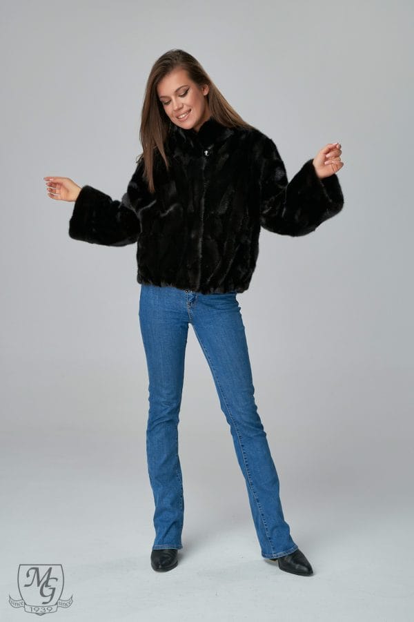 Mink fur jacket, black, model 6343.