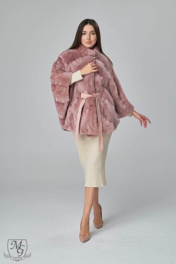 Pink mink jacket, model 5092, 75cm