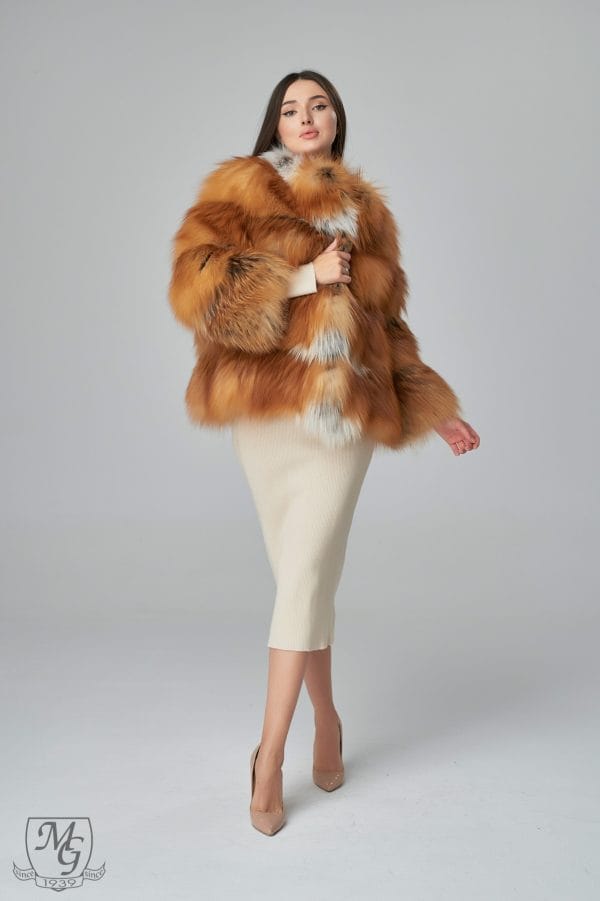 Jacket made from SAGA Gold fox fur (red fox) 5611