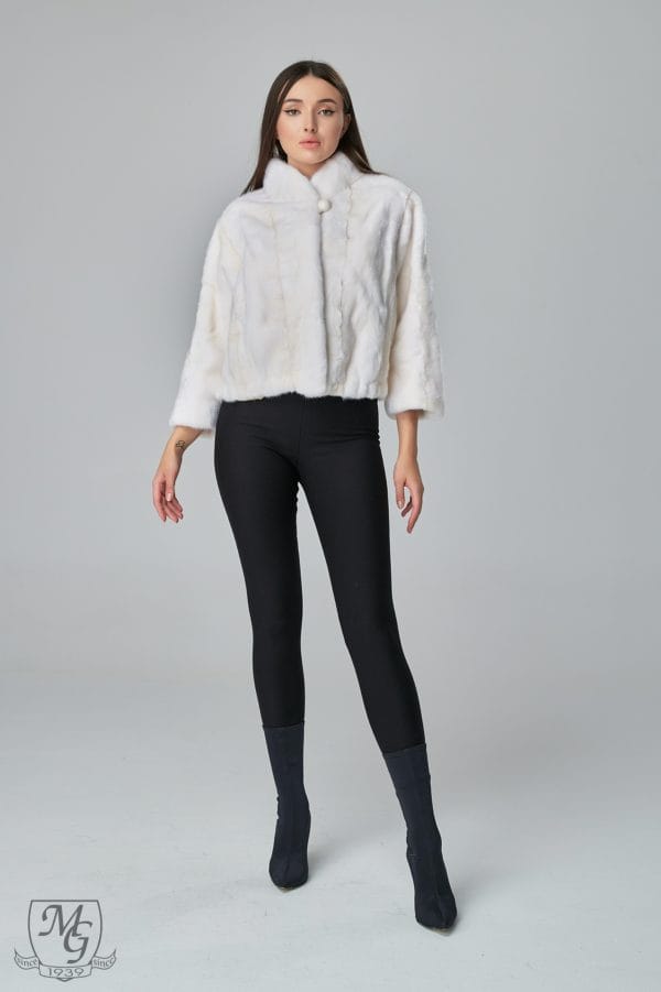 White mink jacket, model 6343