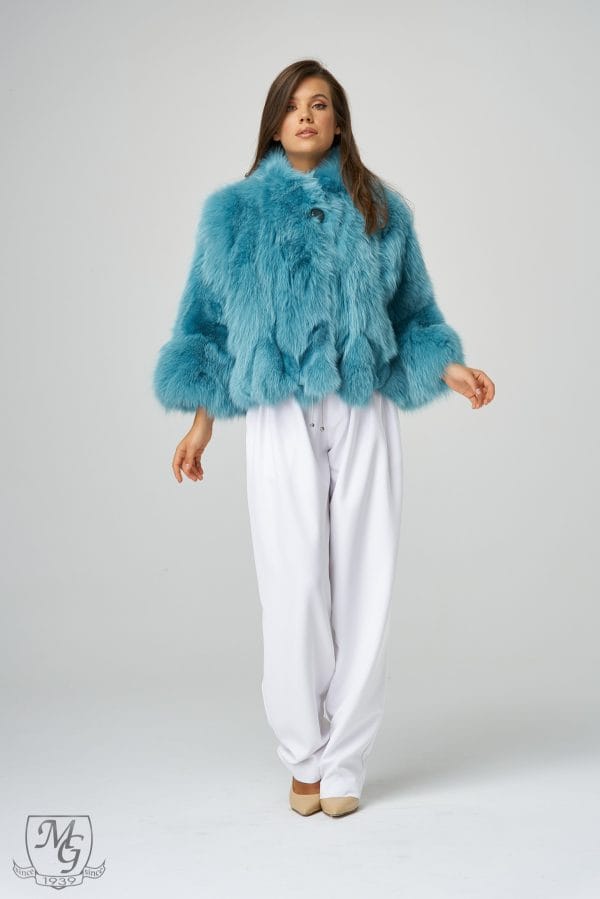 Turquoise fox jacket, model 6343