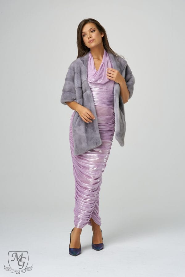 Platinum Sapphire mink fur stole.
