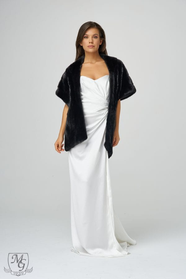 Platinum Black mink fur stole