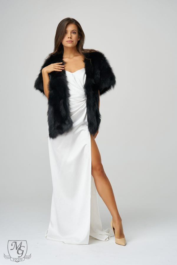 Shadow Black fox fur stole