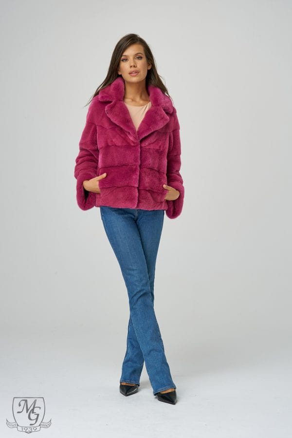 Fuchsia mink jacket, model 400