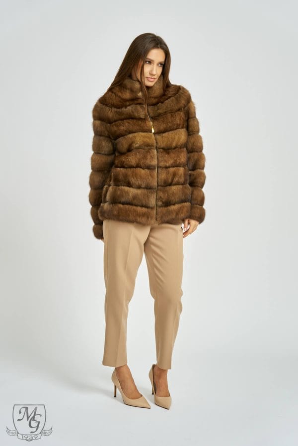 Russian sable jacket with zipper