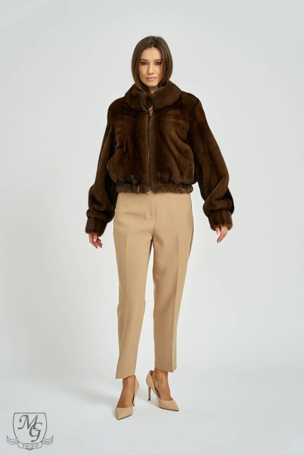 Platinum Scanbrown-Black Race mink jacket