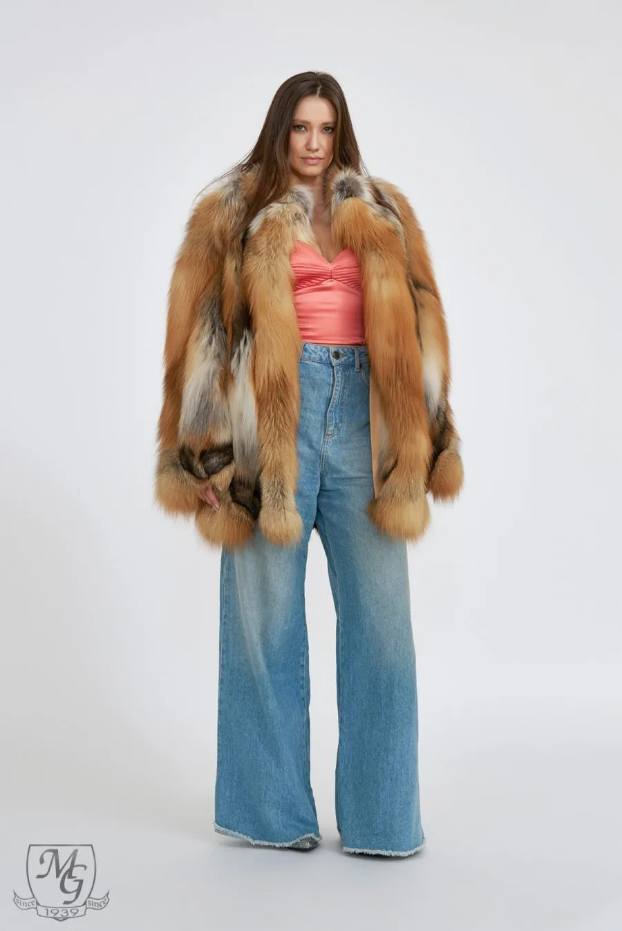 Golden fox fur jacket - Casa de blanuri MG