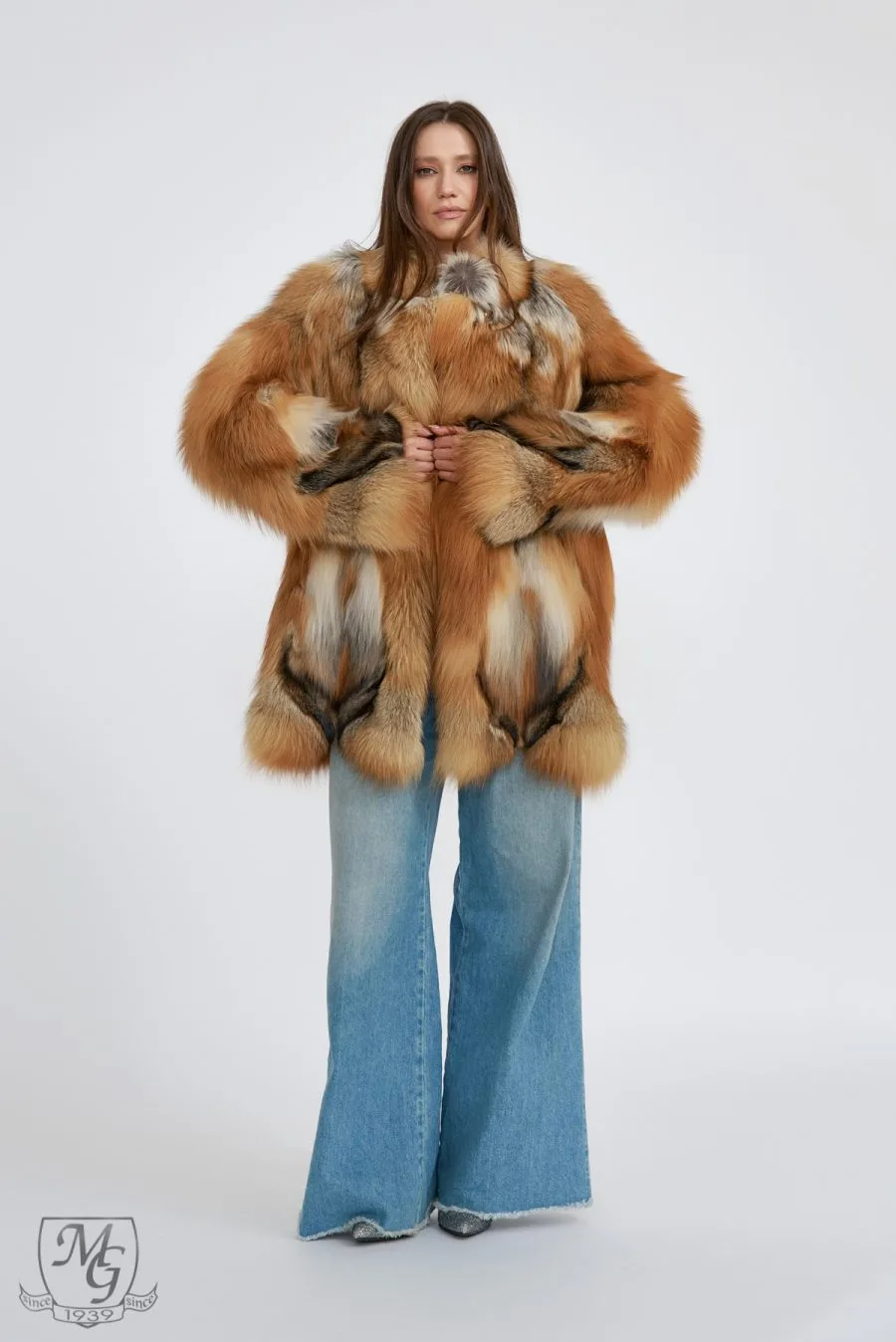 Golden fox fur jacket - Casa de blanuri MG