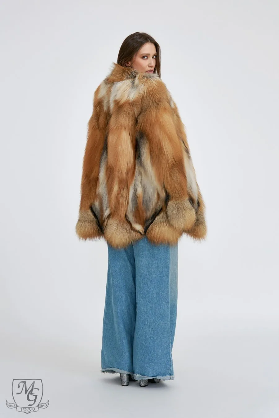 Golden fox fur jacket - Casa de blanuri MG