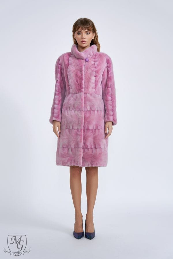 Pink mink coat, model 5927