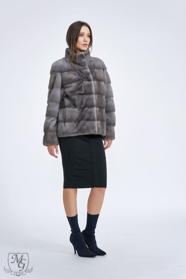 Blue Iris natural mink jacket