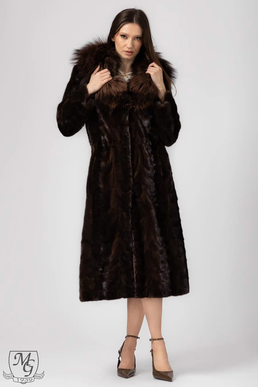 Mink Fur Coat ミンク Lサイズ ダークブラウン Mink (vison) fur: coats, vests, capes