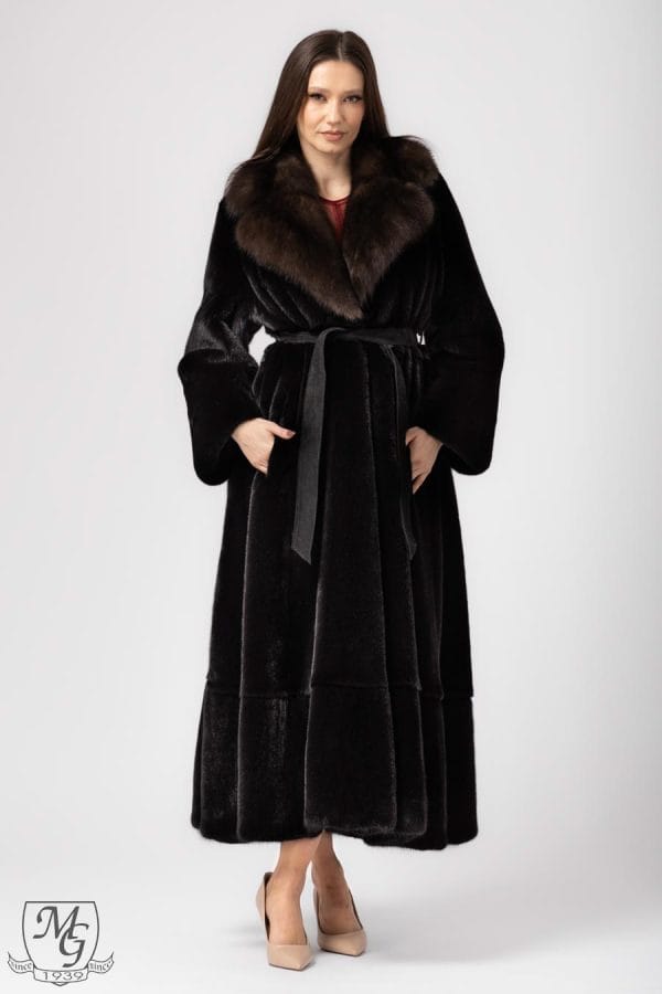Blackglama Mink Coat Cara with Russian Sable Collar