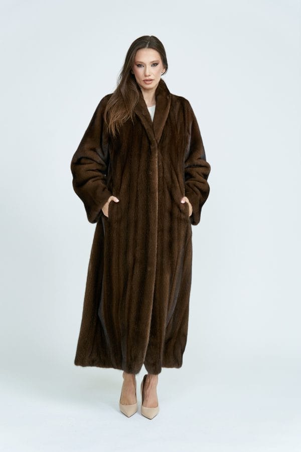 Demibuff Transporto Mink Coat with Shawl Collar