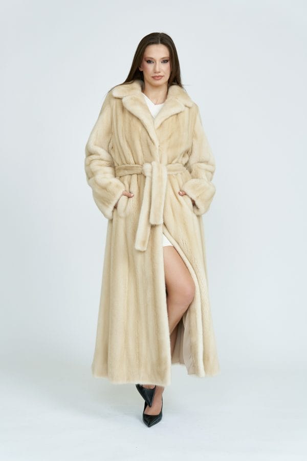 Palomino Transporto Mink Coat with Notch Collar