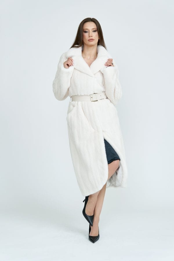 Pearl Transporto Mink Coat with Notch Collar