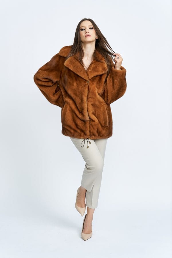 Mink Jacket with Notch Collar