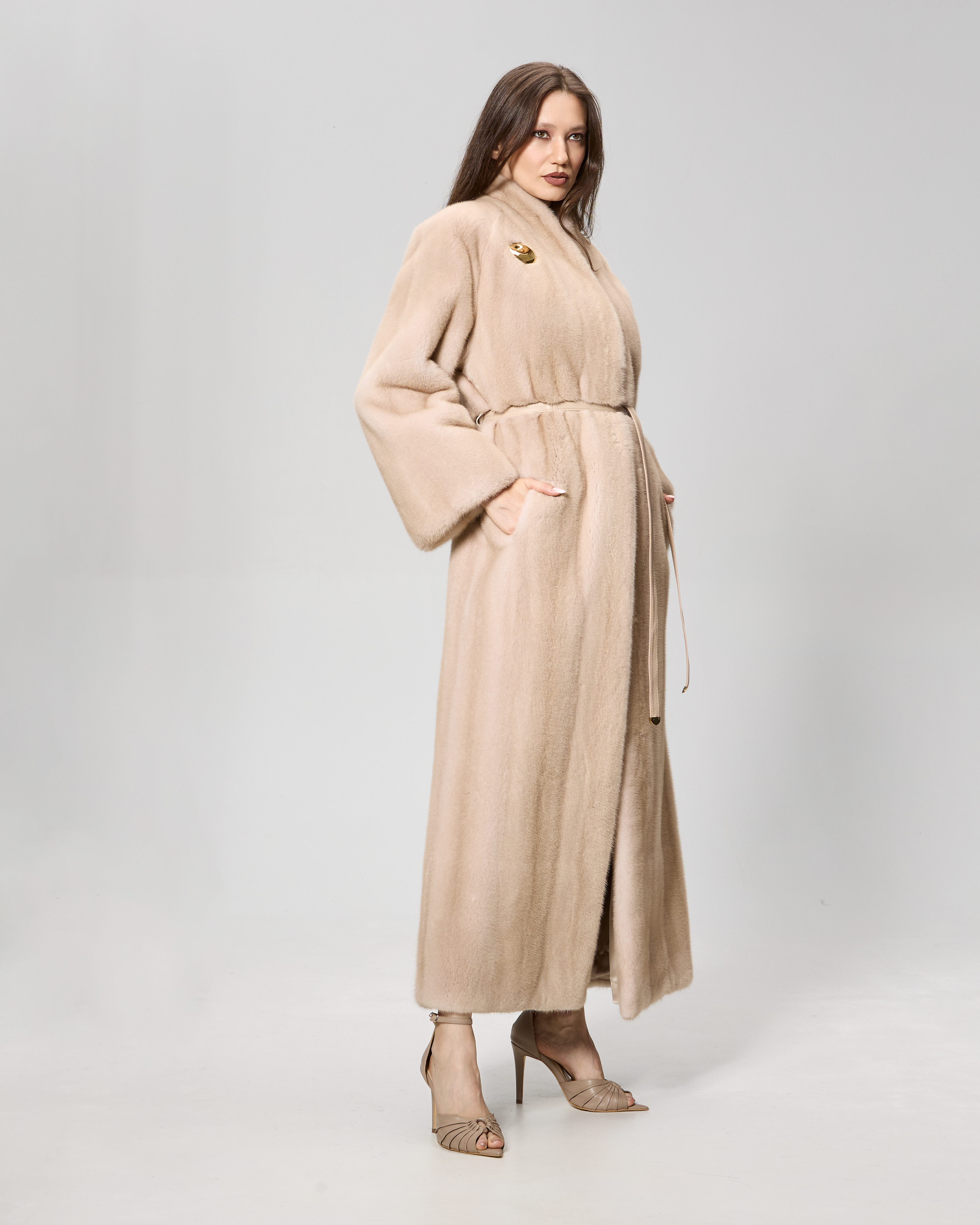 Haina din blana de vizon palomino model Afrodite