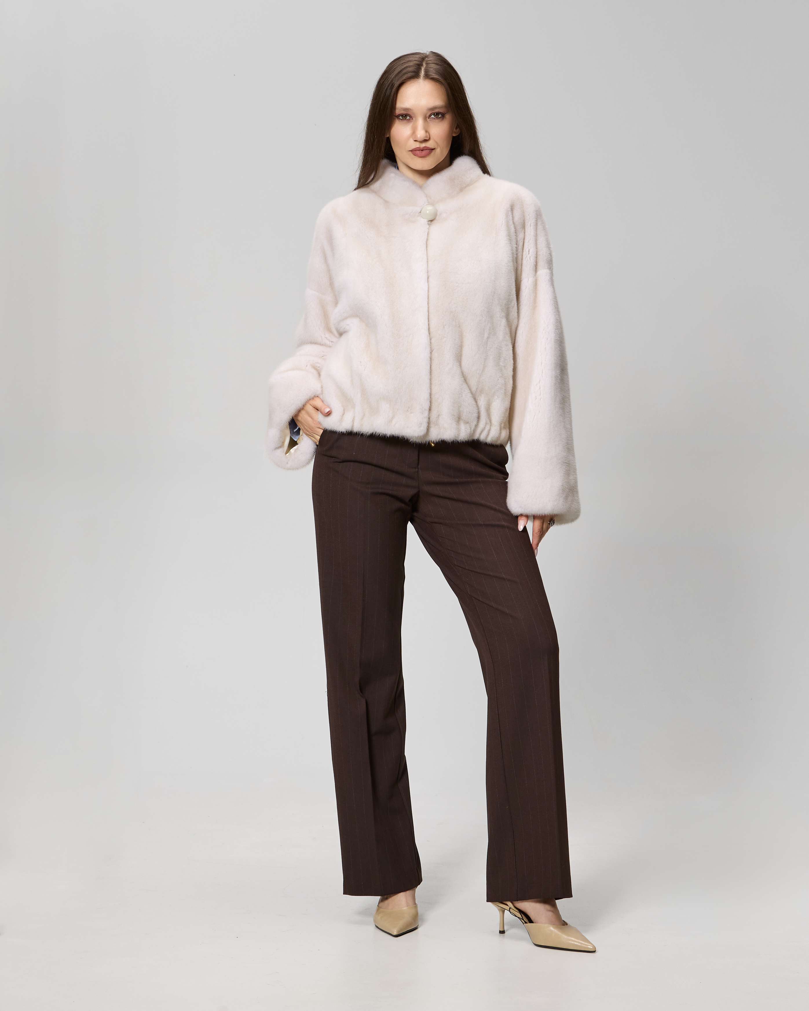 Jacheta din blana de vizon (nurca) Velvet Perla model 6343