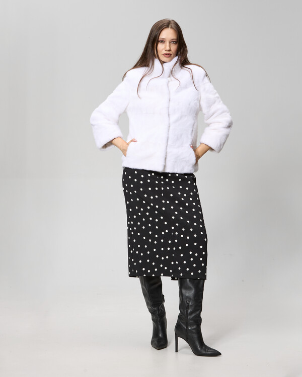 Jacheta din blana de vizon (nurca) white