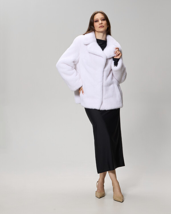 Jacheta din blana de vizon (nurca) White